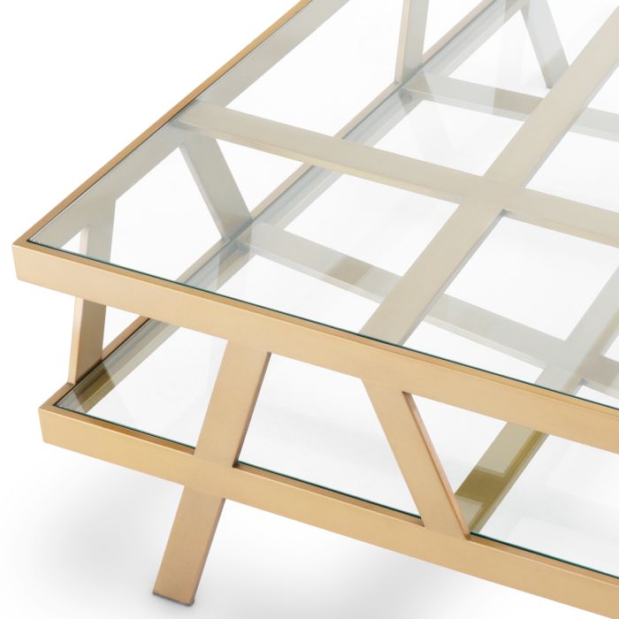 Table basse carrée en laiton brossé | Eichholtz Bilinghurst
