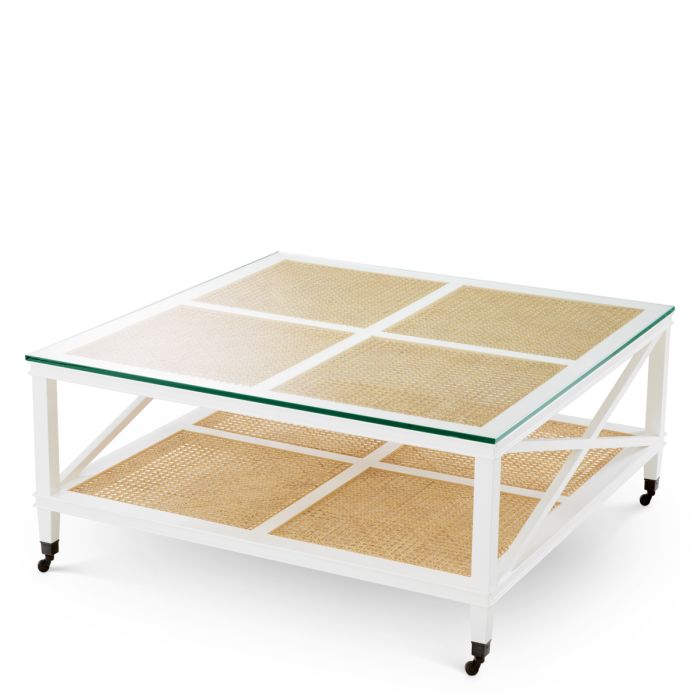 Table basse en rotin et verre transparent | Eichholtz Bahamas
