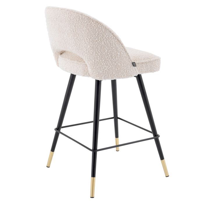 Chaise de comptoir bouclé crème (lot de 2) | Eichholtz Cliff