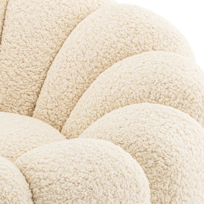 Fauteuil pivotant en tissu sherpa blanc | Eichholtz Mello