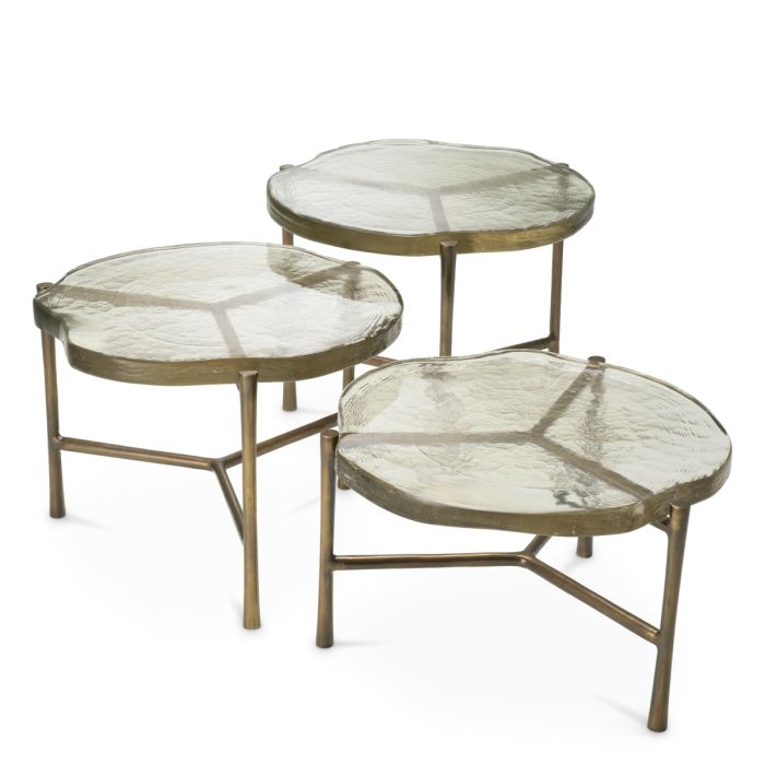 Table basse dorée en verre soufflé (lot de 3) | Eichholtz Baldovini