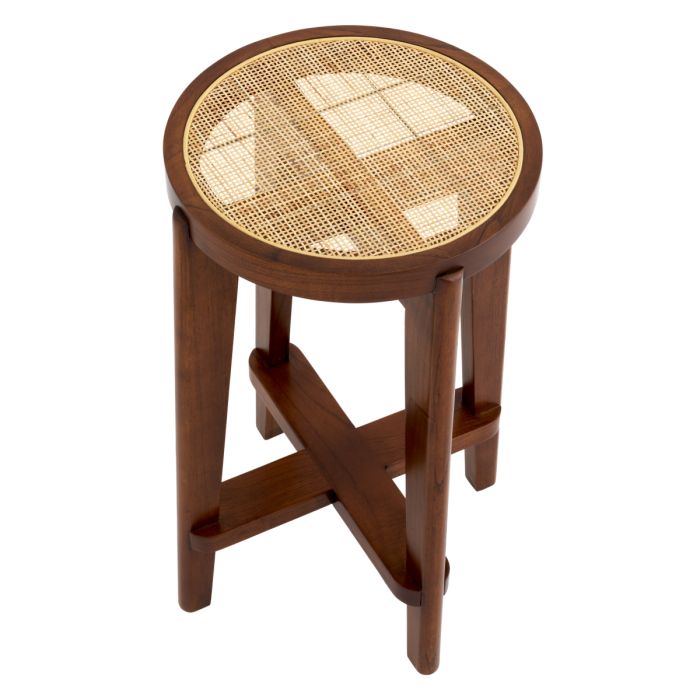 Tabouret de bar marron en rotin | Eichholtz Dareau S