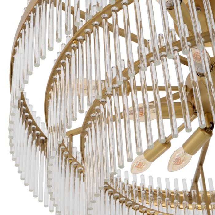 Plafonnier doré en verre transparent | Eichholtz East