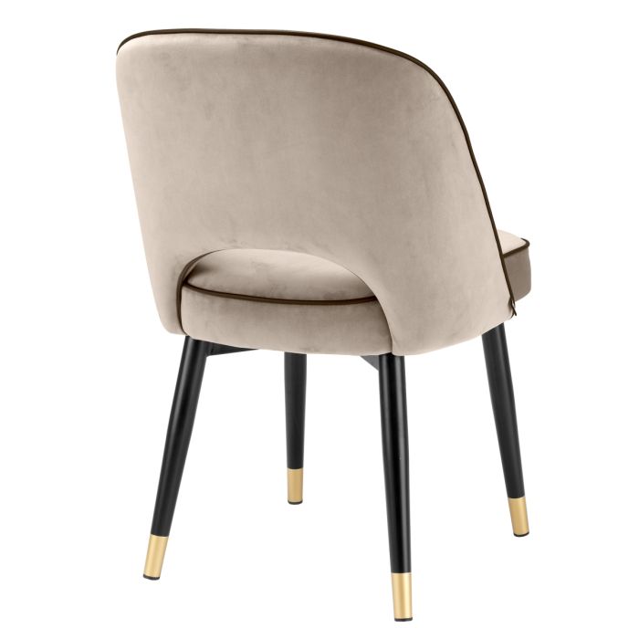 Chaise de salle à manger en velours greige (lot de 2) | Eichholtz Cliff