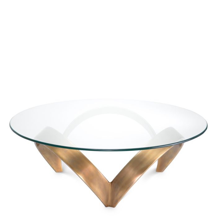 Table basse dorée en verre transparent | Eichholtz Soquel