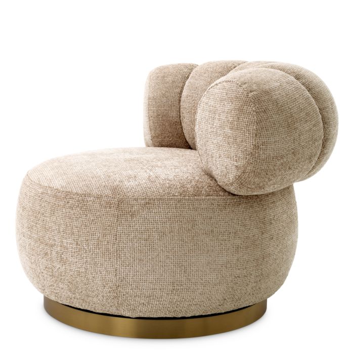 Fauteuil en tissu sable | Eichholtz Phedra