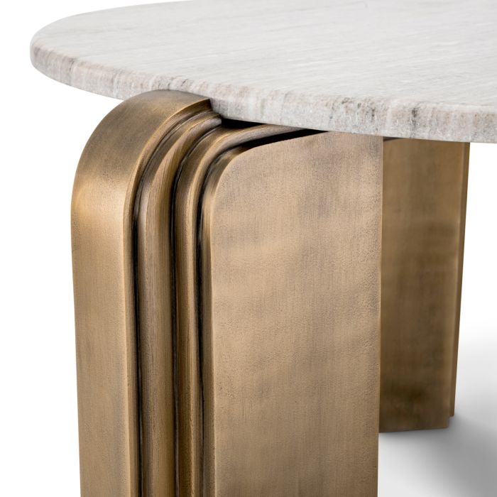 Table basse dorée en marbre beige | Eichholtz Albion