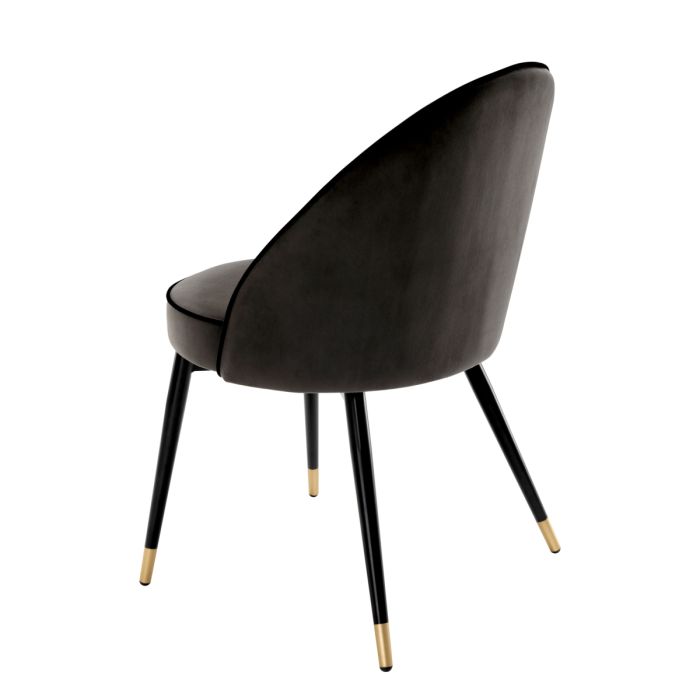 Chaise de salle à manger en velours gris foncé (lot de 2) | Eichholtz Cooper