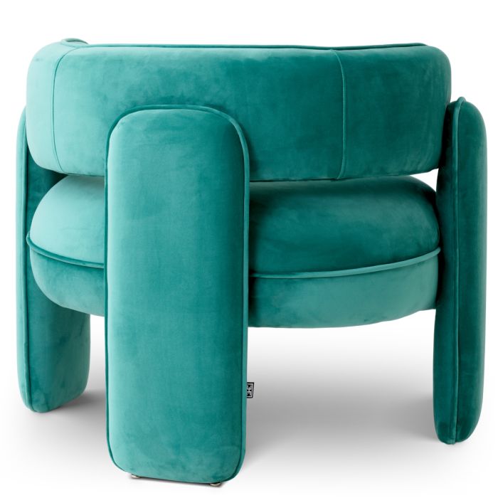 Fauteuil en velours turquoise | Eichholtz Chaplin