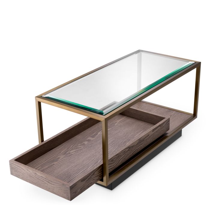 Table d'appoint dorée en verre transparent | Eichholtz Roxton