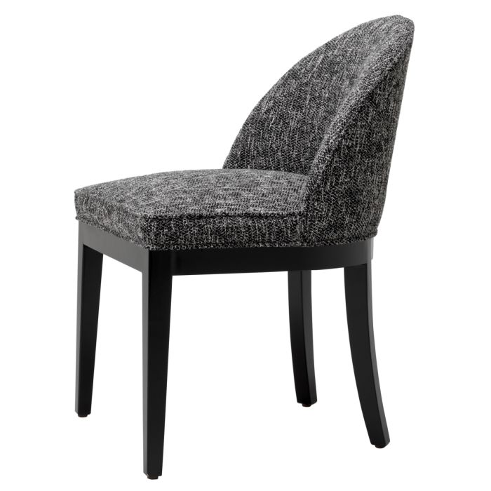 Chaise de salle à manger en tissu noir | Eichholtz Fallon