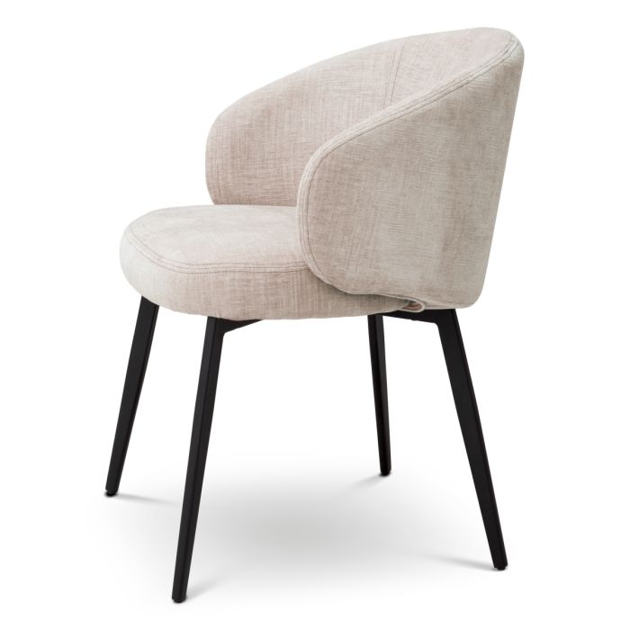 Chaise de salle à manger avec accoudoirs en tissu beige (lot de 2) | Eichholtz Lloyd