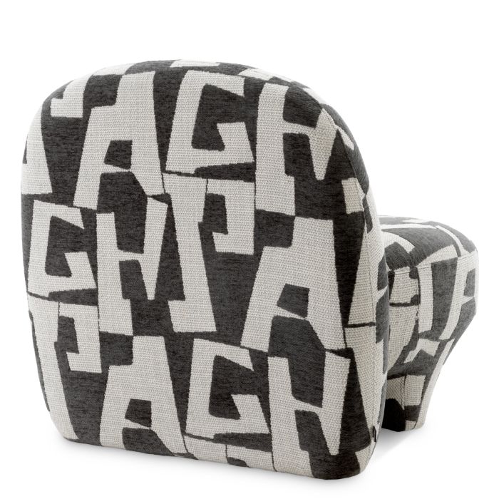 Fauteuil en tissu noir et blanc | Eichholtz Lugo