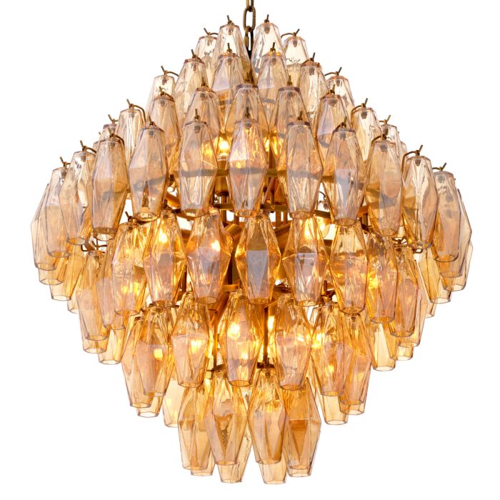 Lustre doré en verre ambré | Eichholtz Benini L