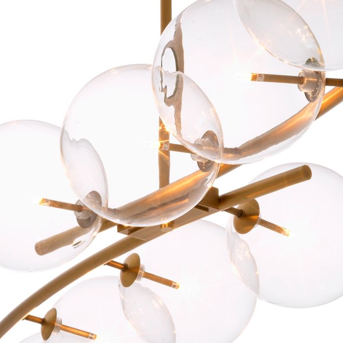 Lustre doré en verre transparent | Eichholtz Spezia