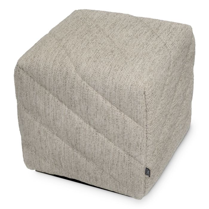 Pouf en tissu greige | Eichholtz Avellino