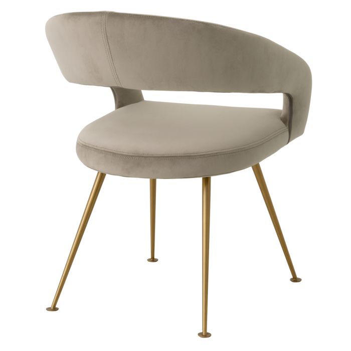 Chaise de salle à manger en velours greige | Eichholtz Bravo