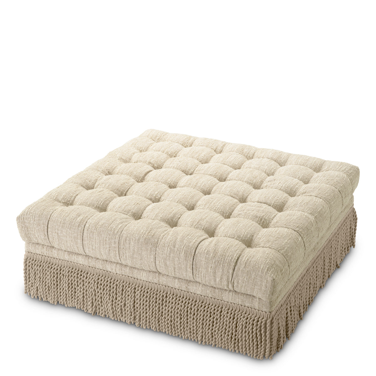 Ottoman en bouclé sonata cream | Eichholtz Dorantes - vue d'ambiance | REMO-HOME