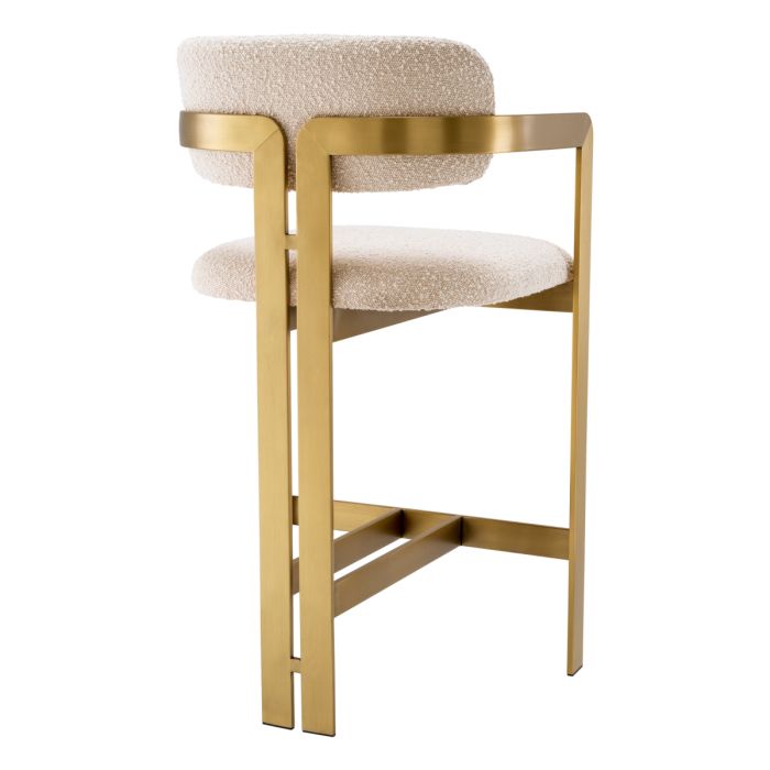 Chaise de comptoir bouclé crème | Eichholtz Donato