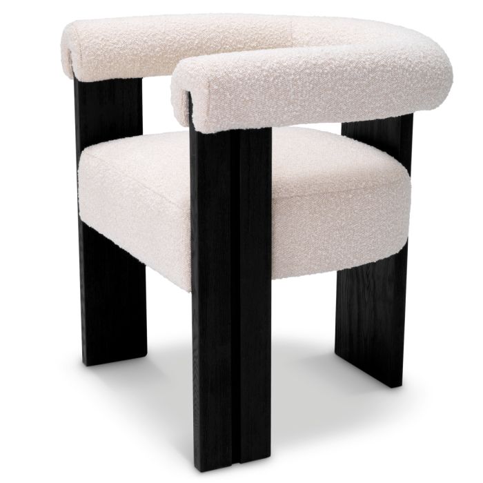 Chaise de salle à manger bouclé crème | Eichholtz Percy