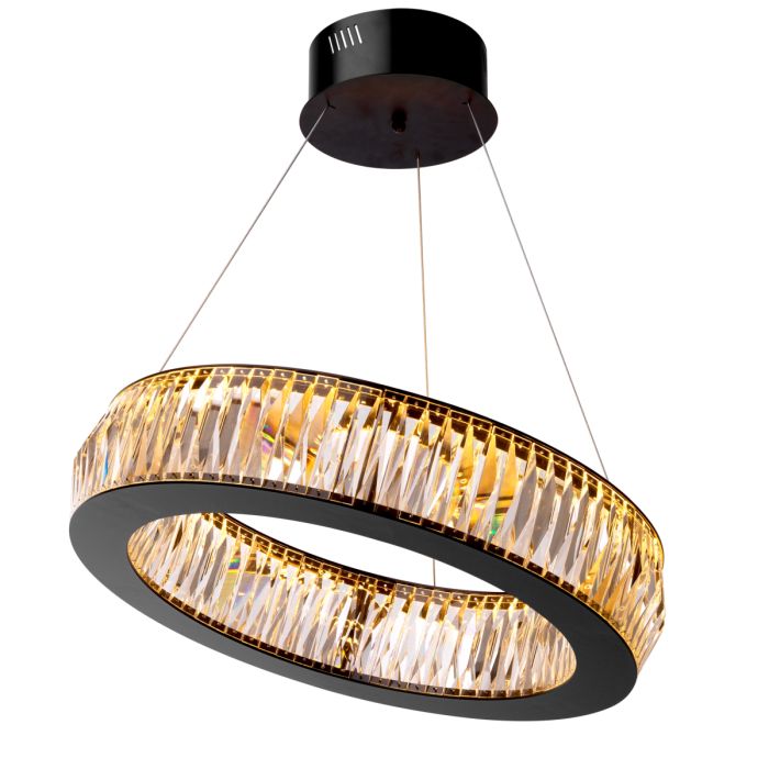 Lustre noir en verre cristal | Eichholtz Vancouver S