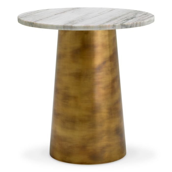 Table d'appoint dorée en marbre blanc | Eichholtz Nuova