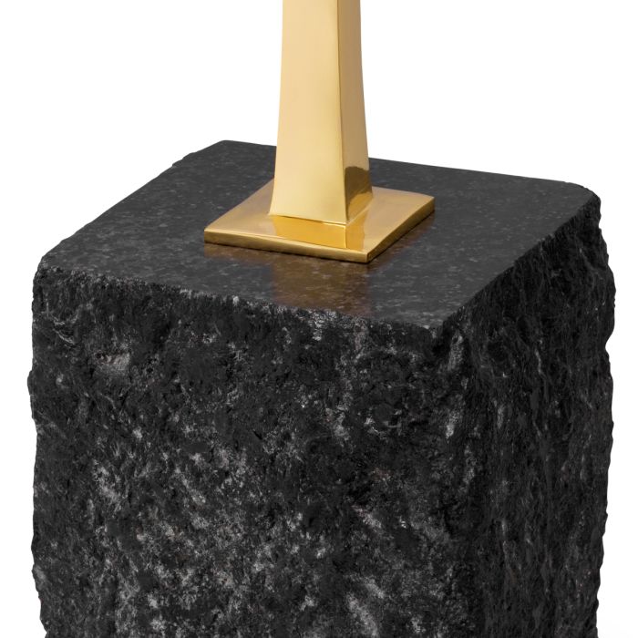 Table d'appoint dorée en granit noir | Eichholtz Kayan S