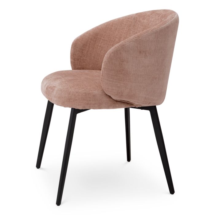Chaise de salle à manger avec accoudoirs en tissu rose (lot de 2) | Eichholtz Lloyd