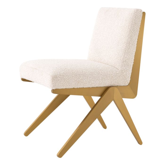 Chaise de salle à manger bouclé crème | Eichholtz Fico