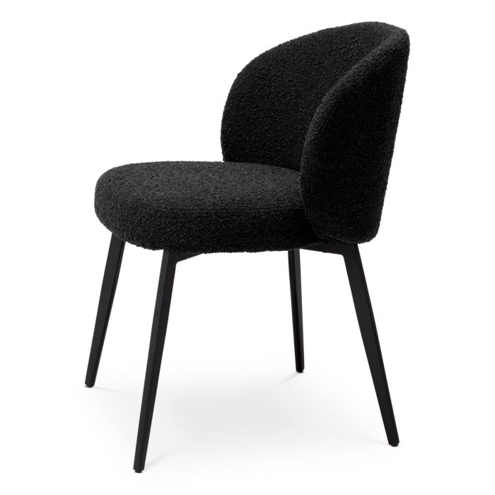Chaise de salle à manger bouclé noir (lot de 2) | Eichholtz Lloyd