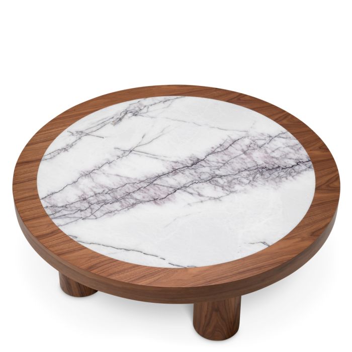 Table basse en noyer et marbre blanc | Eichholtz Presedio