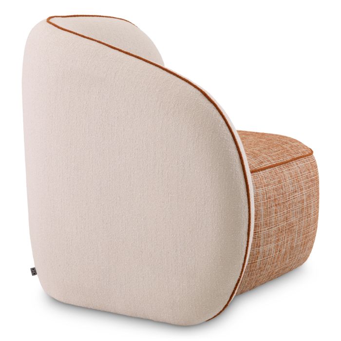 Fauteuil en tissu blanc et orange | Eichholtz San Marino G