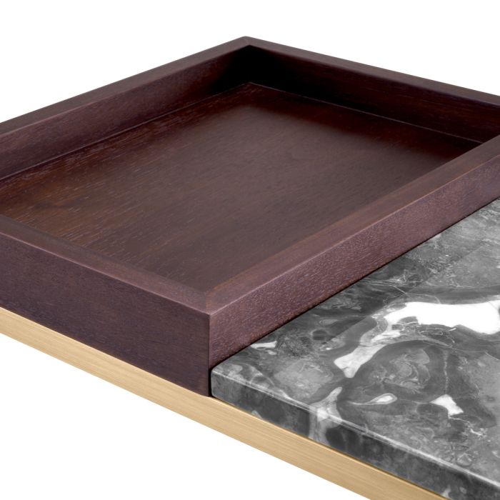 Table d'appoint dorée en marbre gris | Eichholtz Forma