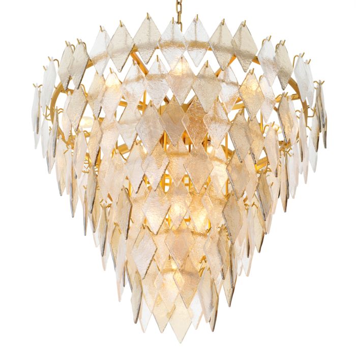 Lustre en laiton et verre soufflé | Eichholtz Rhombus L