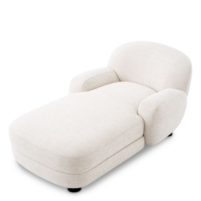 Fauteuil long en tissu blanc cassé | Eichholtz Udine