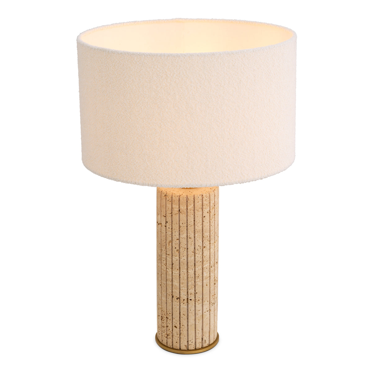 Lampe de table en travertin avec abat-jour | Eichholtz Giova Round - vue d'ambiance | REMO-HOME
