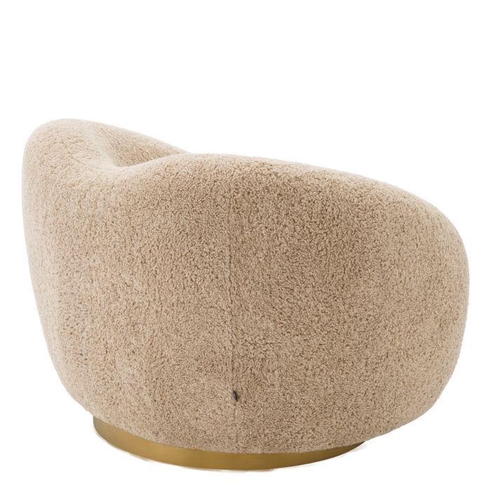 Fauteuil pivotant molletonné marron | Eichholtz Cristo