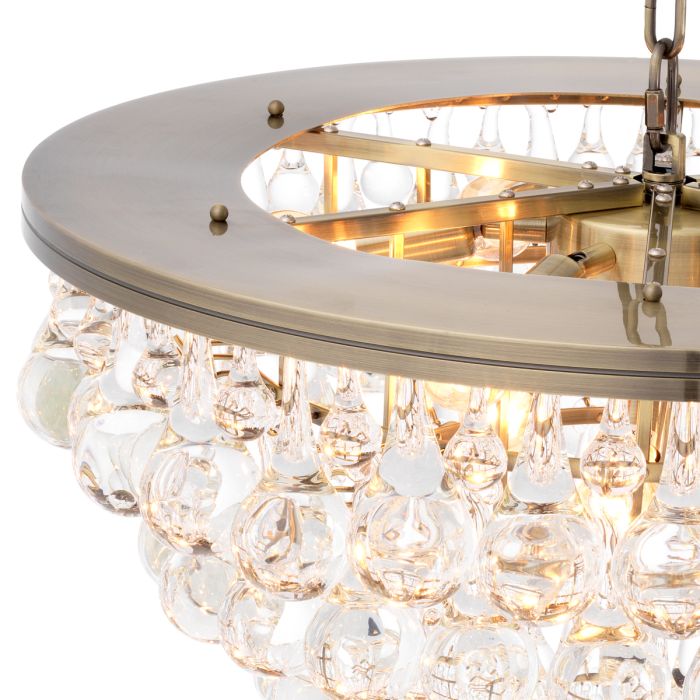 Lustre doré en verre transparent | Eichholtz Bolzano