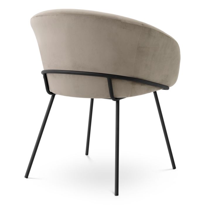 Chaise de salle à manger en velours greige | Eichholtz Campus