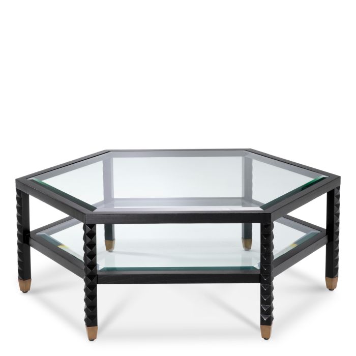 Table basse en bois noir en verre | Eichholtz Cornelius