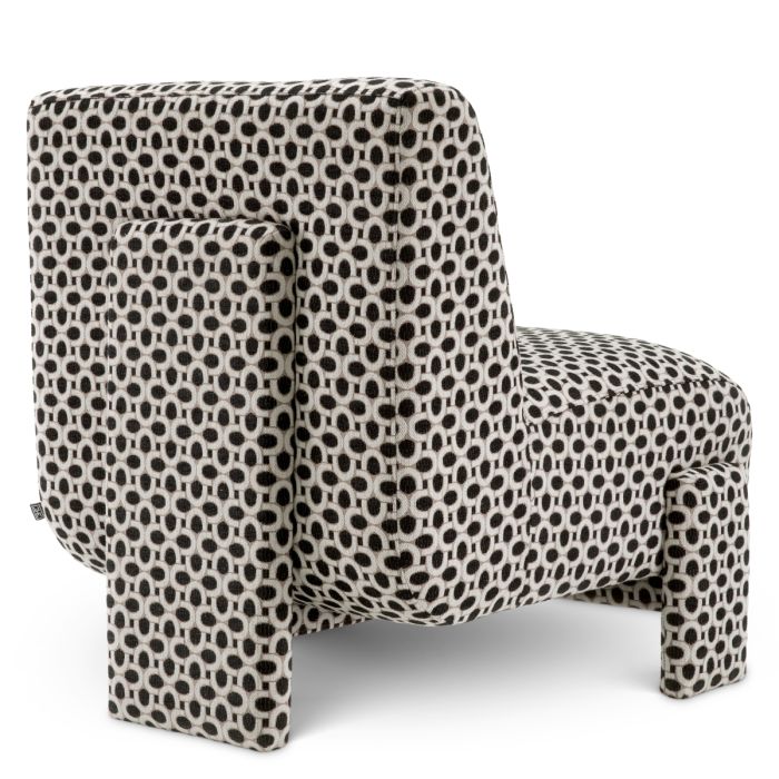 Fauteuil en tissu noir et blanc | Eichholtz Rockdale