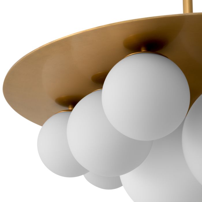 Lustre doré en verre blanc | Eichholtz Orsini