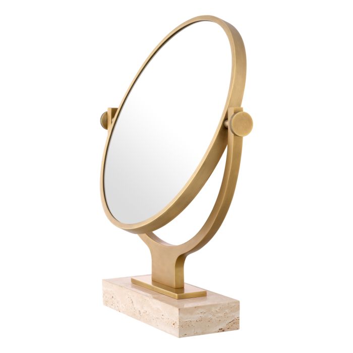Miroir de table doré en travertin | Eichholtz Briançon