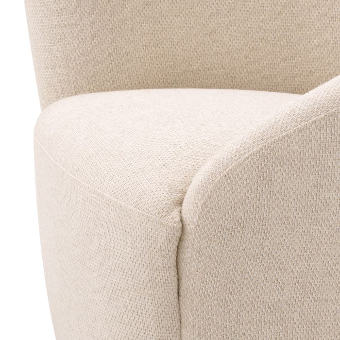 Fauteuil pivotant en tissu blanc écru | Eichholtz Colin R