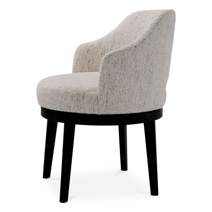 Chaise de salle à manger en tissu blanc cassé | Eichholtz Sofia
