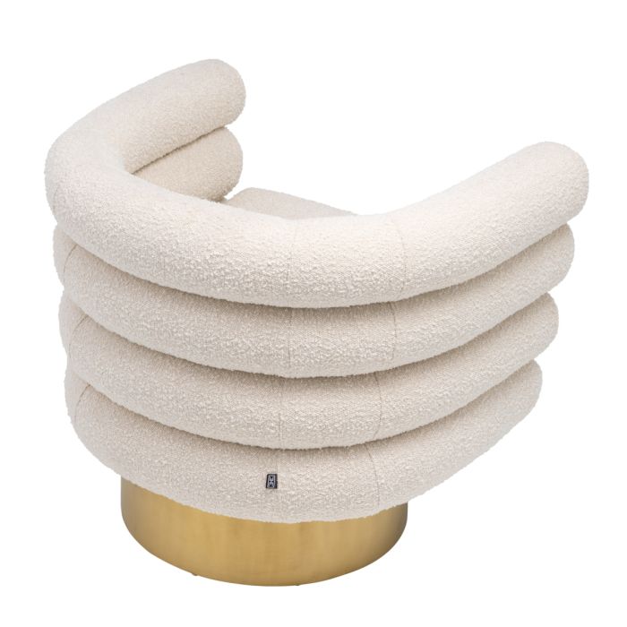 Fauteuil pivotant bouclé crème | Eichholtz Maguire