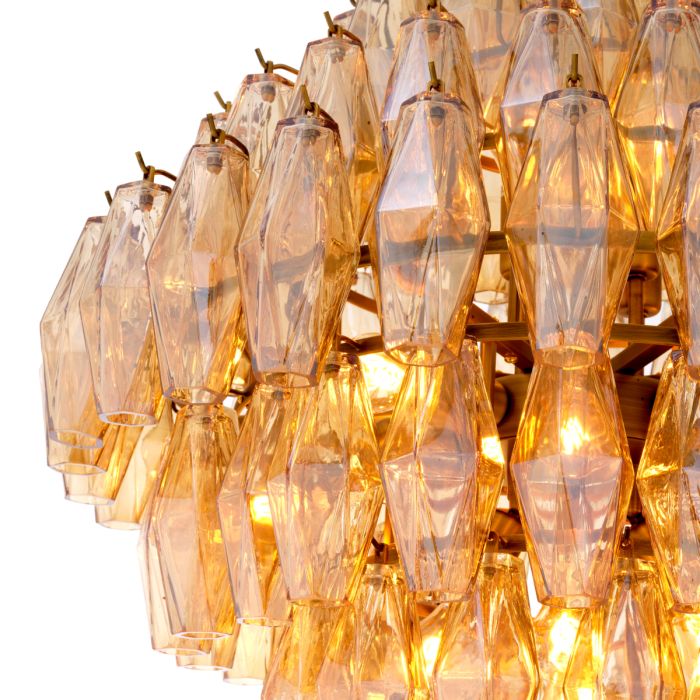 Lustre doré en verre ambré | Eichholtz Benini L