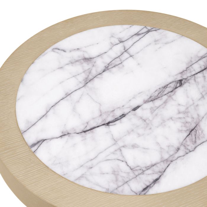 Table d'appoint en chêne et marbre blanc | Eichholtz Presedio