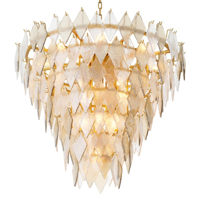 Lustre en laiton et verre soufflé | Eichholtz Rhombus L