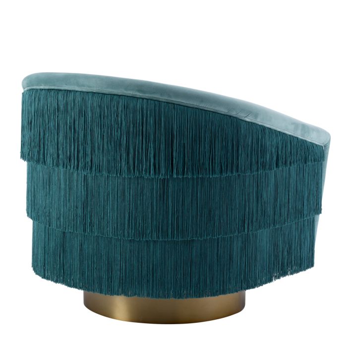 Fauteuil pivotant en velours bleu | Eichholtz Le Vante